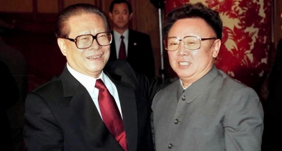 Source - WashingtonPost. Then-Chinese President Jiang Zemin with then-North Korean leader Kim Jong Il in 2001. Not much has changed. (AFP/Getty Images) 